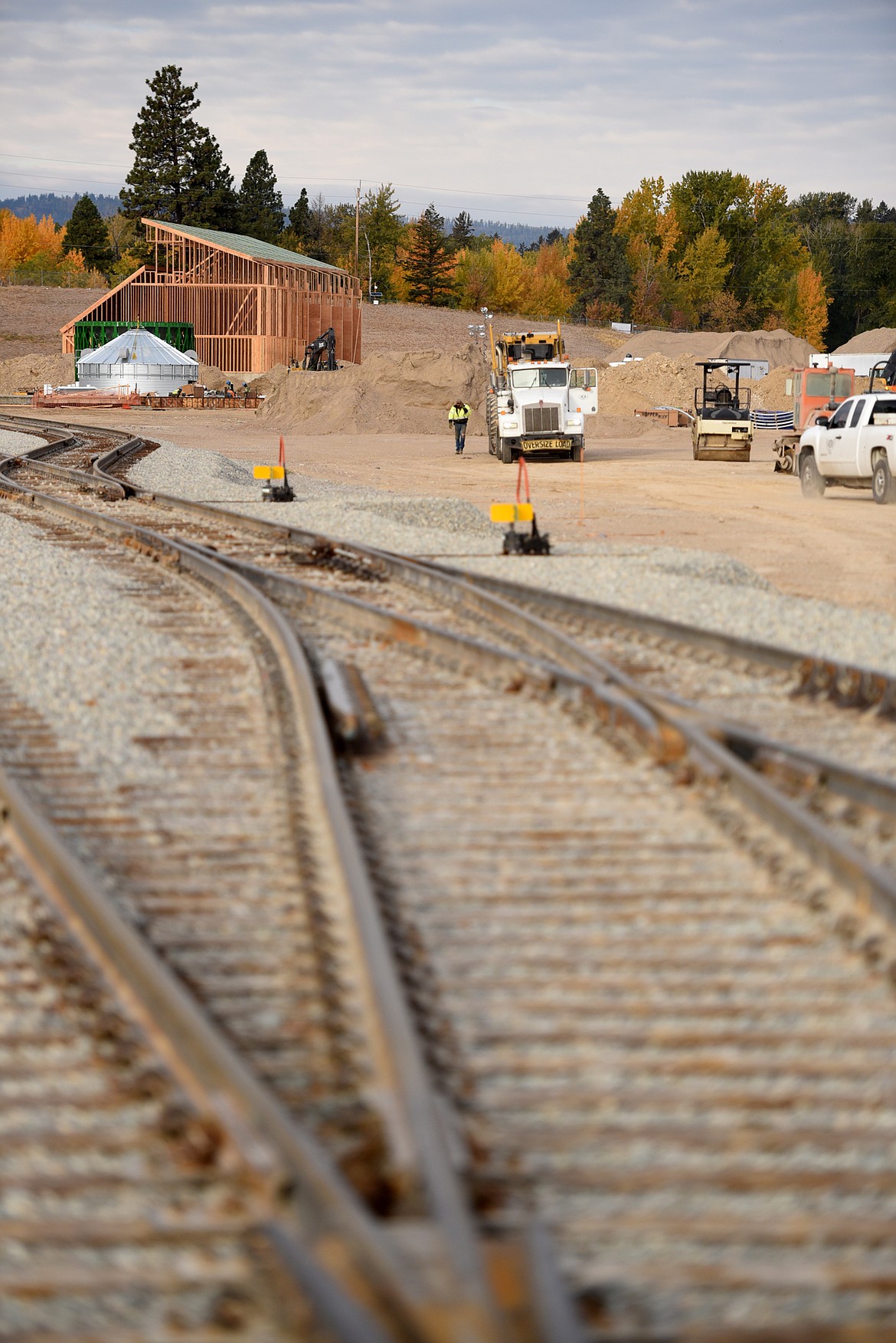 A view of construction that is still underway just west of the Glacier Rail Park Grand Opening Ceremony on Monday, October 8, in Kalispell.(Brenda Ahearn/Daily Inter Lake)