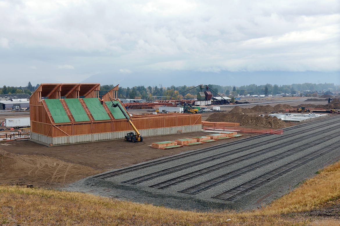 Work continues at the Glacier Rail Park site in Kalispell on Tuesday, Oct. 2. (Casey Kreider/Daily Inter Lake)