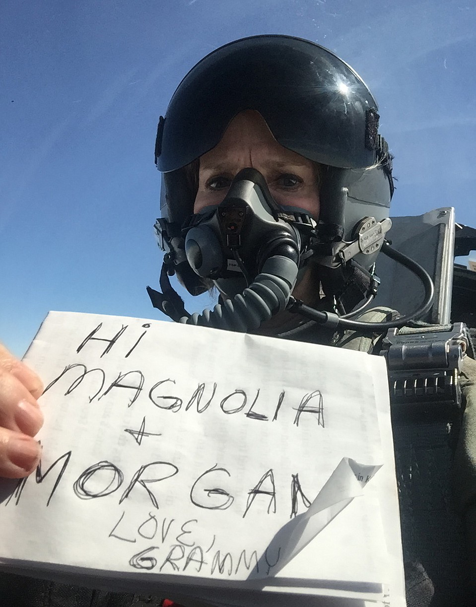 Award-winning reporter Martha Raddatz flies above the South Korean side of the Korean Demilitarized Zone in an F-15 in 2017. &#147;That is a message to my granddaughters from &#145;Grammy,&#146;&#148; Raddatz said, &#147;because I am pretty sure I am one of the few grandmothers (if not the only!) who has done this!&#148;