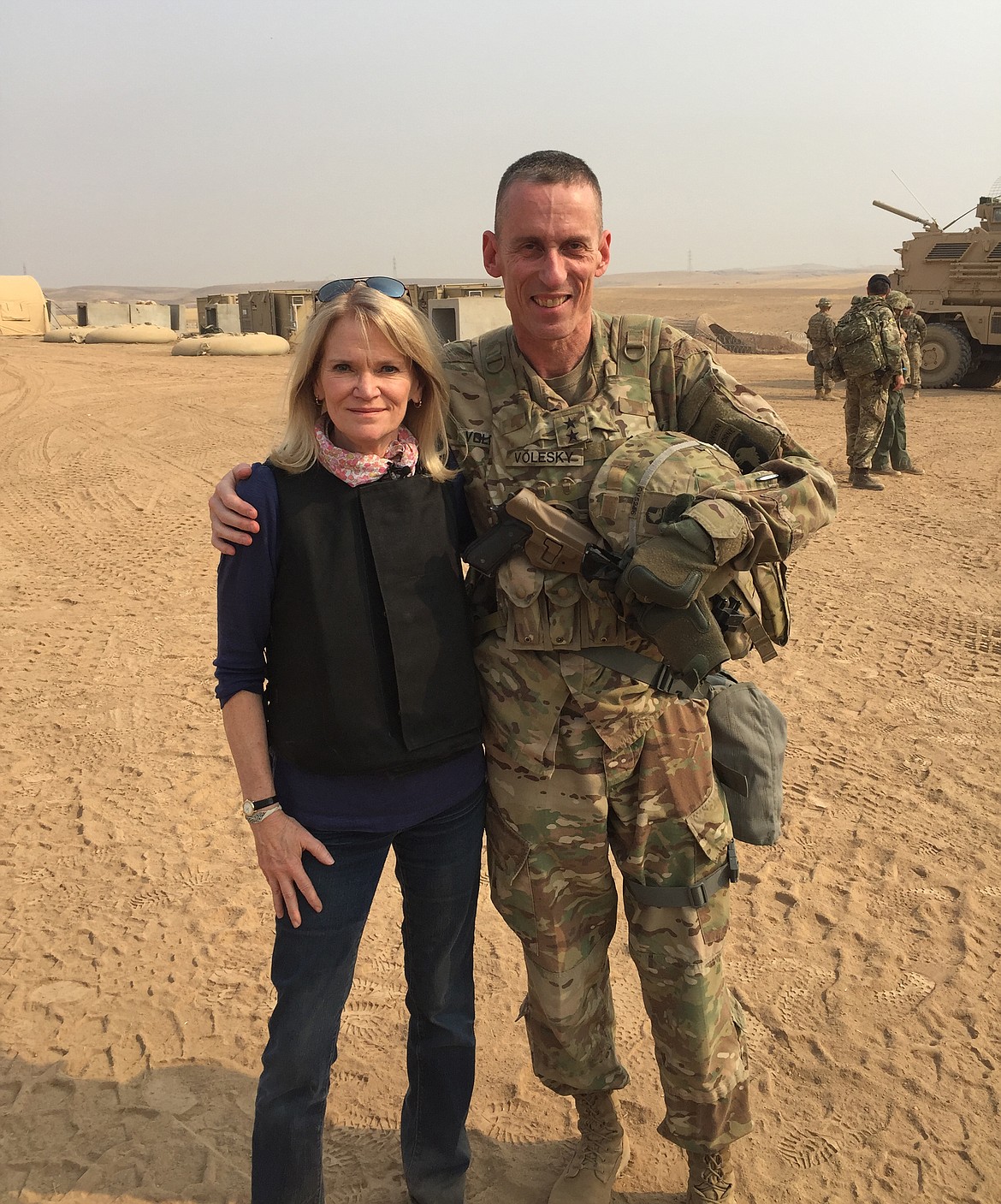 War correspondent for ABC Martha Raddatz stands with Lt. Gen Gary Volesky in northern Iraq in 2016. Raddatz has covered national security, foreign policy and politics for decades, reporting from the Pentagon, the State Department, the White House and conflict zones around the world. She'll be speaking at The Coeur d'Alene Resort on Oct. 11. (Courtesy photo)