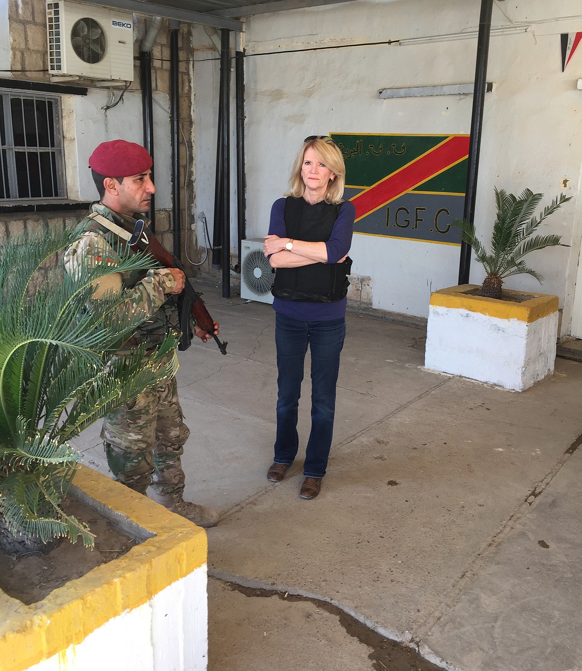 ABC News Chief Global Affairs Correspondent Martha Raddatz speaks with an Iraq soldier in northern Iraq while on assignment in 2016. The decorated journalist will deliver the Idaho Humanities Council's 15th Annual North Idaho Distinguished Humanities Lecture on Thursday, Oct. 11 at 7 p.m. in The Coeur d'Alene Resort. (Courtesy photo)