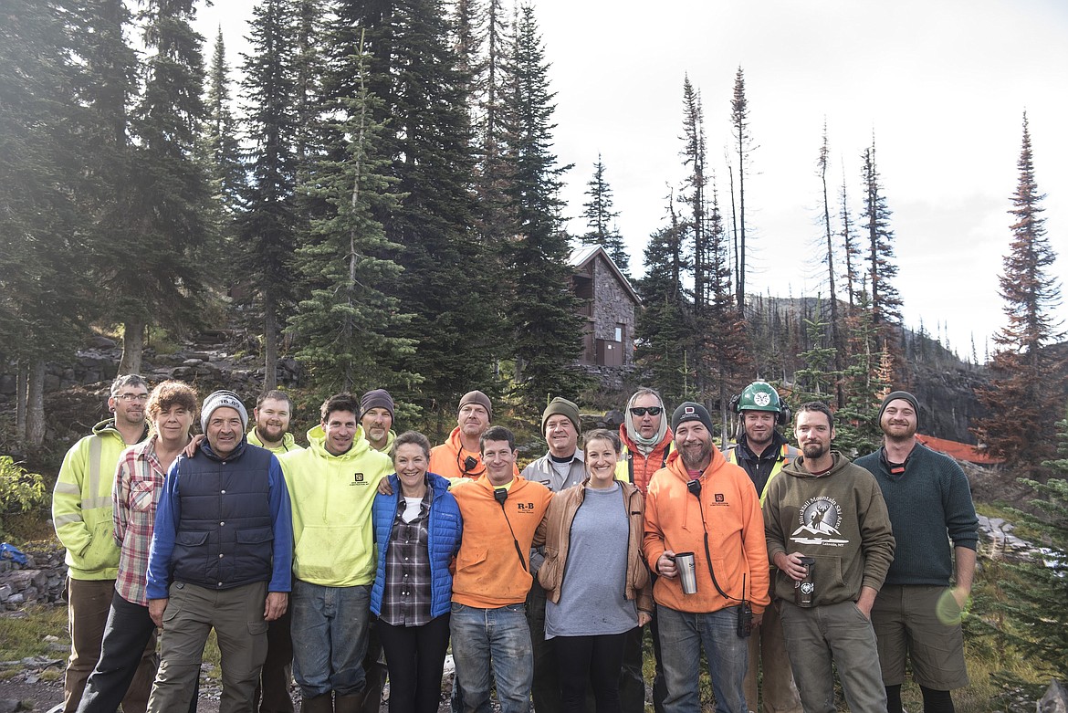 The Dick Anderson Construction team at Sperry Chalet. (Amy Boring photo/Glacier National Park Conservancy)