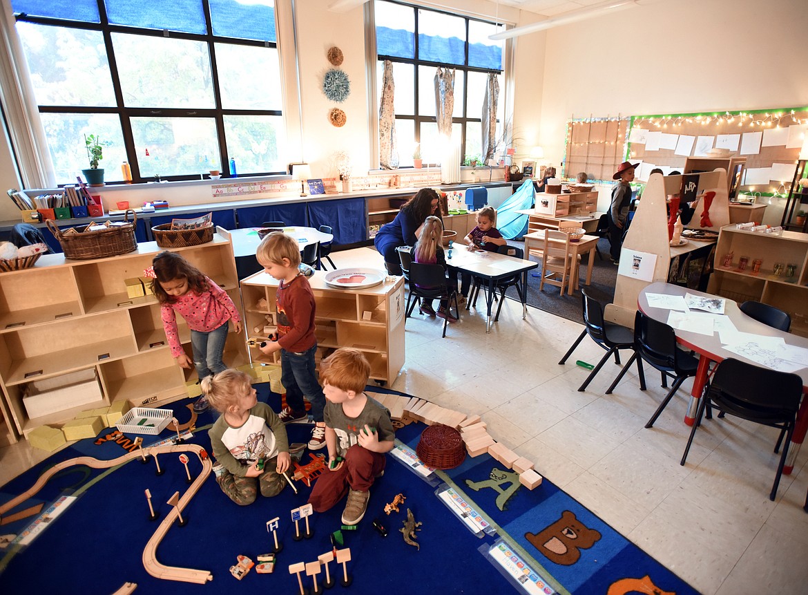 Children in the Kalispell Public Schools preschool program on Tuesday, Oct. 2, at Russell Elementary. This is the last year the program will be funded through the Montana Preschool Development Grant. (Brenda Ahearn/Daily Inter Lake)