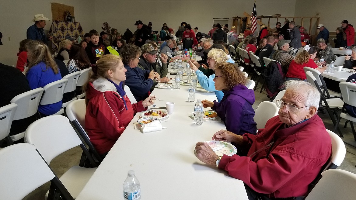 Photo by MANDI BATEMANEvery chair was soon filled as the last of the people made it through the buffet line filled with homemade dishes.