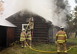 Historic Wise cabin just north of Polebridge damaged by fire