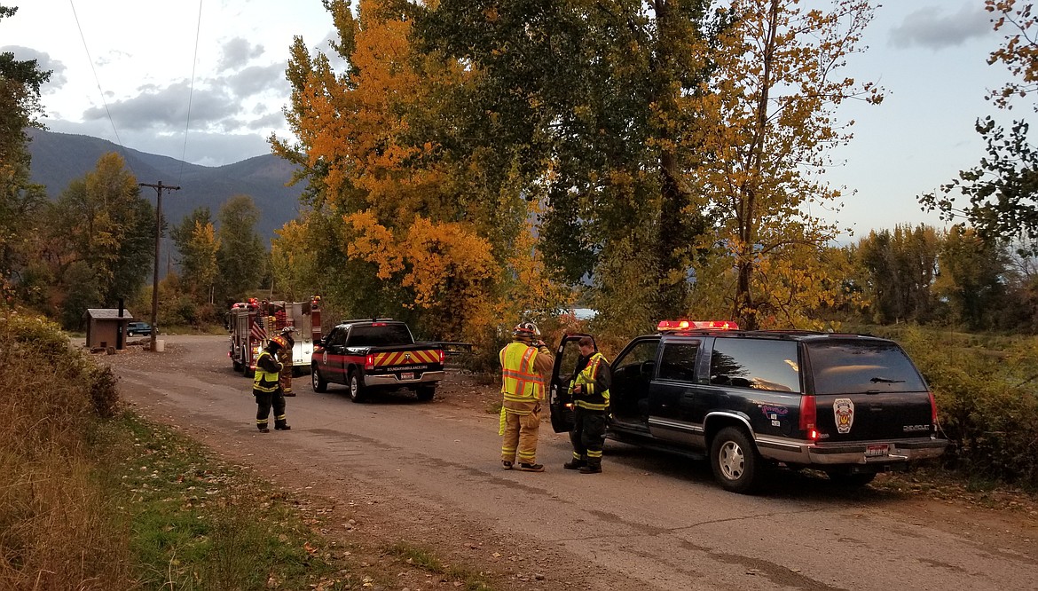 North Bench Fire arrived at the Deep Creek boat launch where there was a power line down.

Photo by MANDI BATEMAN