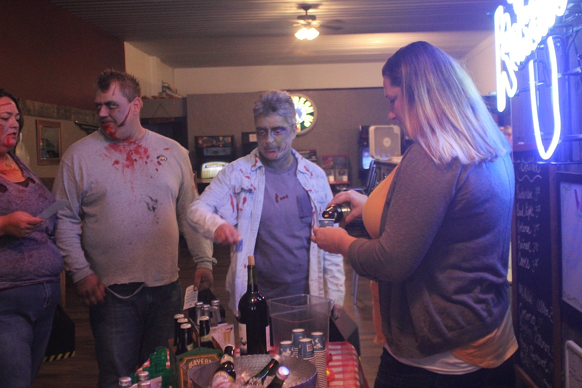 Zombies invade Goat Mountain Pizza for refreshments.