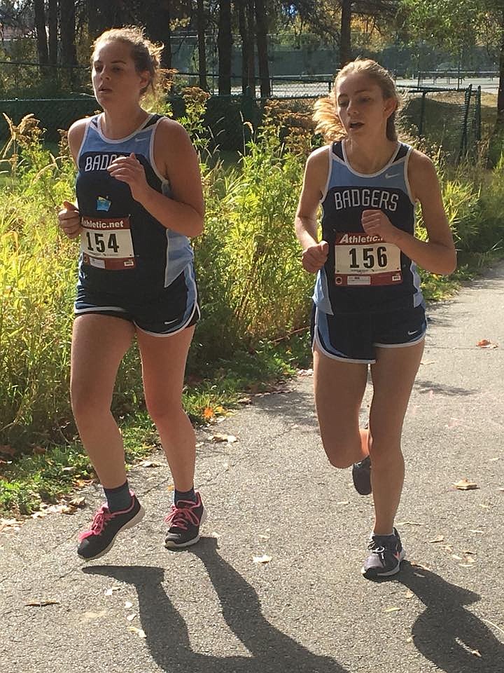 Photo By MELINDA BRINKMAN
Stormy Fahey and Ella Huggins ran together during the race in Sandpoint.