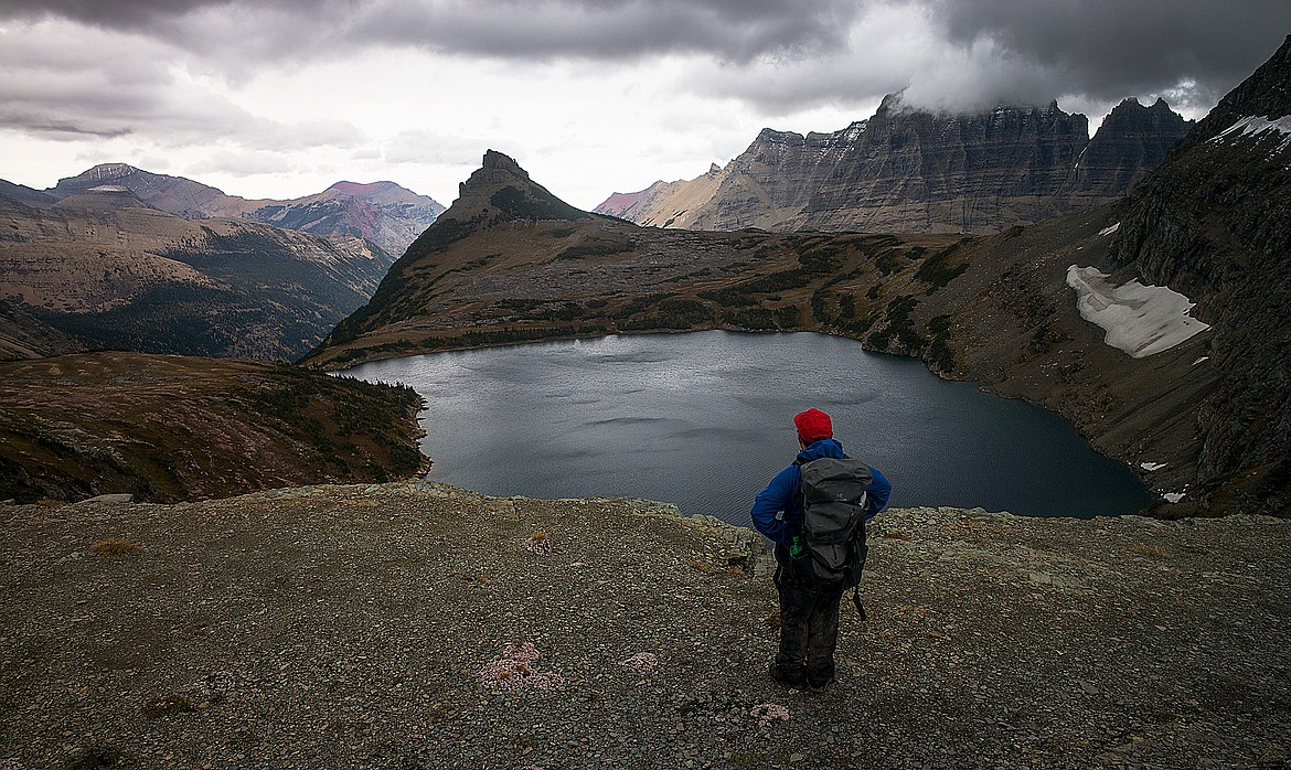 A stormy vista over Sue Lake in Glacier National Park.