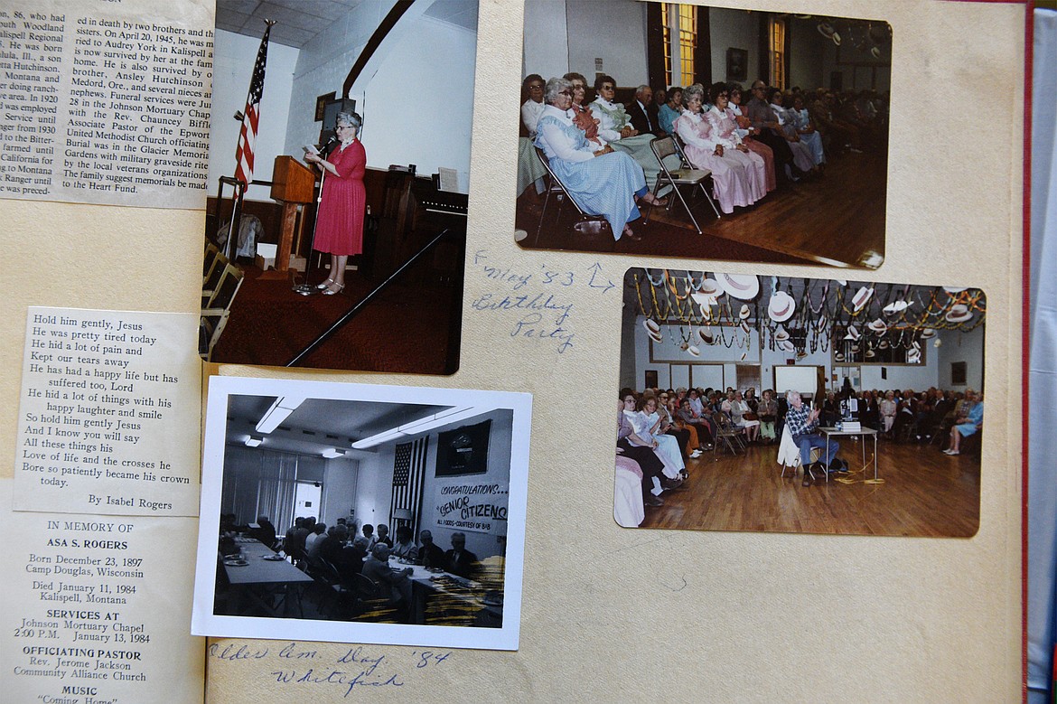 Several scrapbooks full of old photos and news clippings were popular items at the Kalispell Senior Center&#146;s 50th anniversary open house on Thursday. (Casey Kreider/Daily Inter Lake)