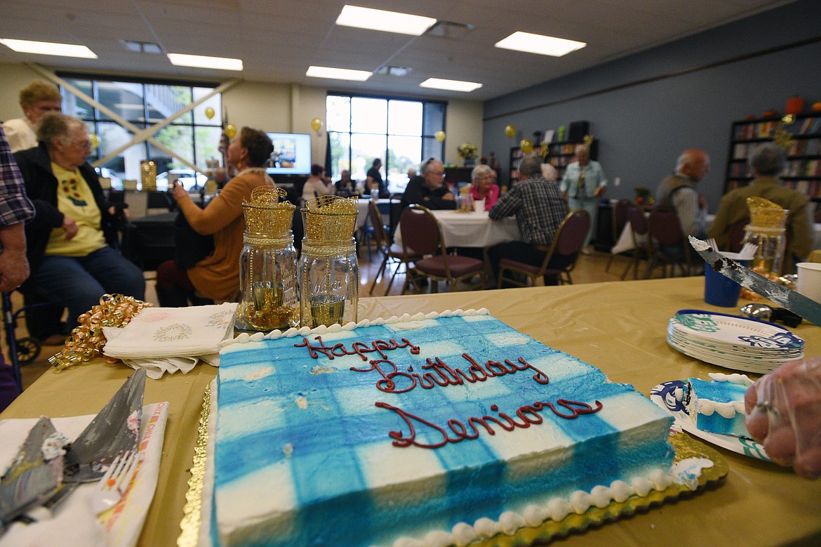 One of three cakes served during the 50th anniversary open house at Kalispell Senior Center on Thursday. (Casey Kreider photos/Daily Inter Lake)