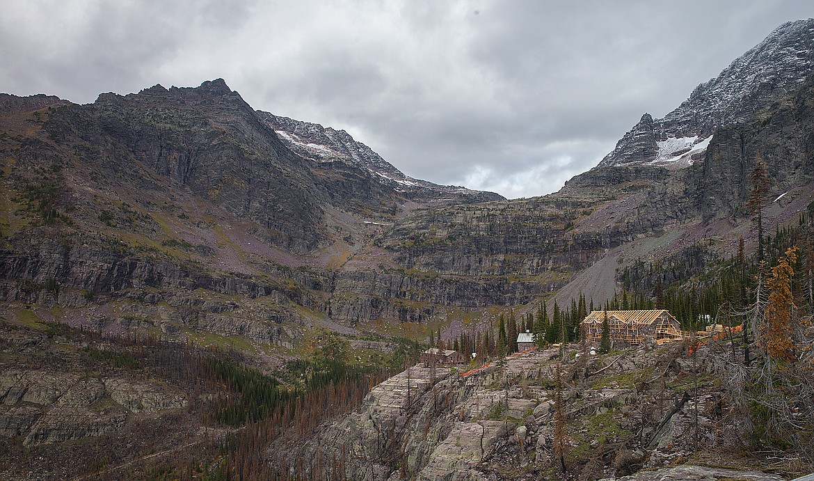 A panoramic view of Sperry Chalet.