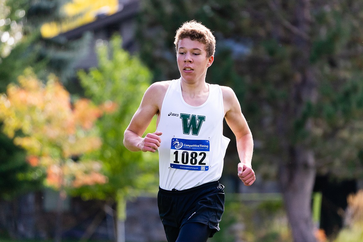 Colter Gaertner races at the Whitefish Invitational at Whitefish Lake Golf Club last Tuesday.