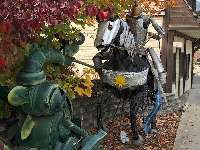 &#147;St. George and the Dragon&#148; was artist David Dose's all-time favorite piece when he built it in the late 1980s. Dose took a 20-year break from creating his signature large-scale pieces, but has now returned to the scene with a piece for a private owner, &quot;Victory Tower,&quot; and he is eager to create more. (Courtesy photo)