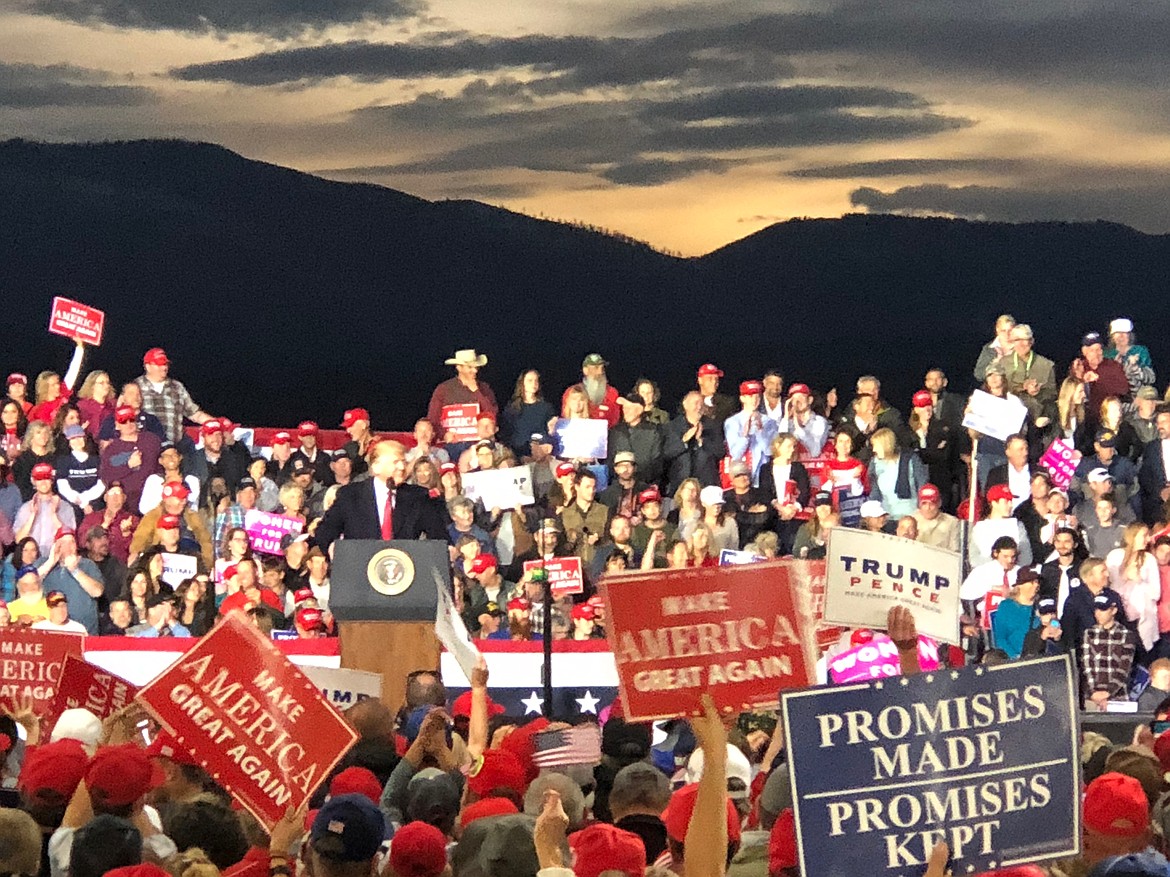 President Donald Trump on the campaign trail in Missoula on Oct. 18. (Erin Jusseaume photo)