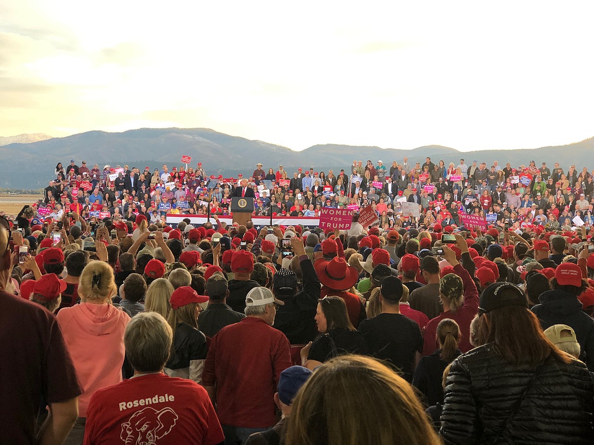 President Donald Trump on the campaign trail in Missoula on Oct. 18. (Erin Jusseaume photo)