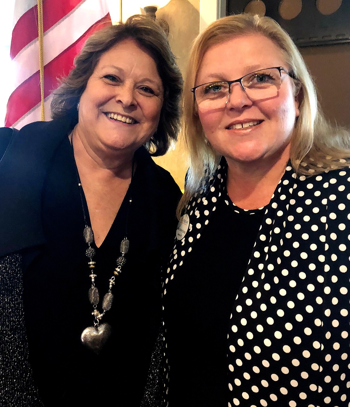 Rodney Harwood/Columbia Basin Herald
Columbia Basin Media Group publisher Caralyn Bess, left, and Moses Lake Chamber of Commerce director Debbie Doran-Martinez