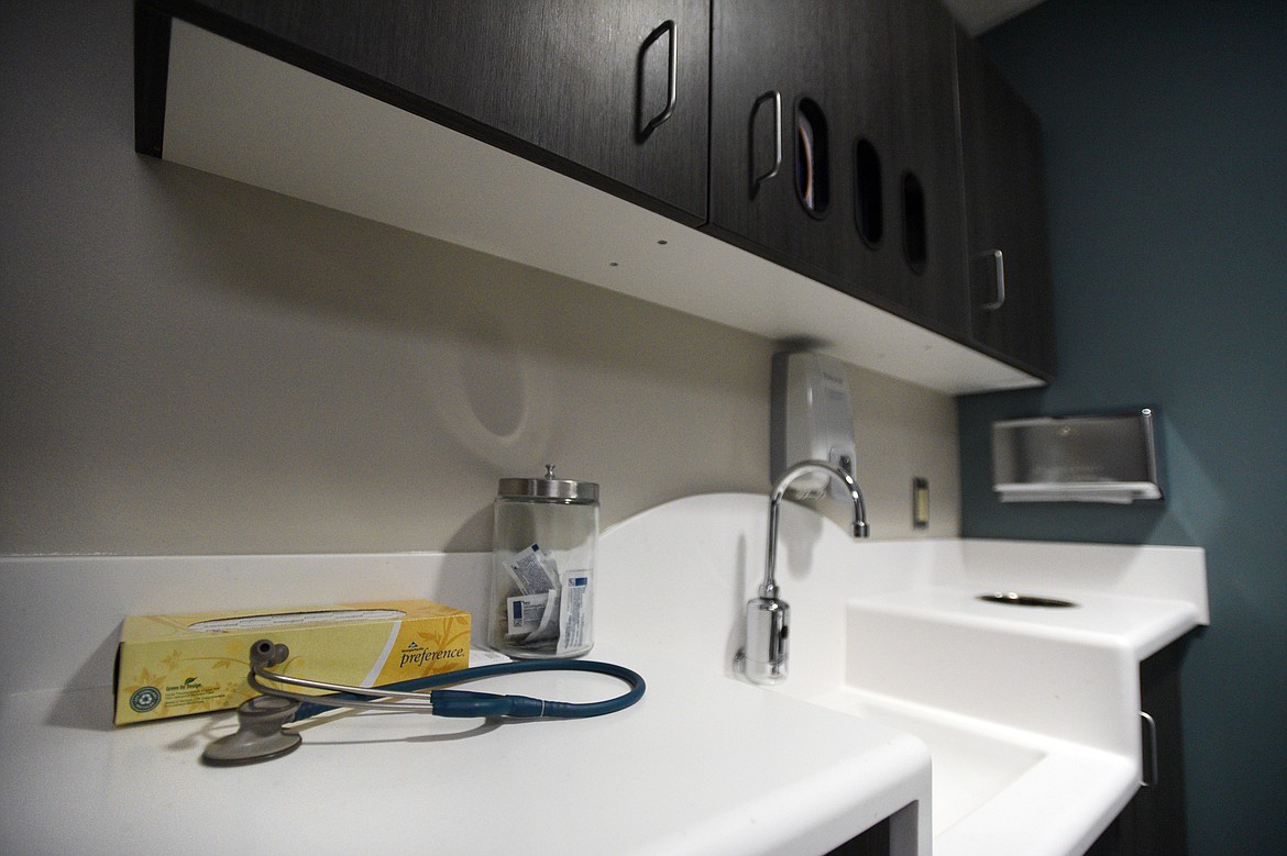 Modern and easy-to-clean furnishings inside an examination room during a tour of the Kalispell Regional Medical Center Digestive Health Institute on Wednesday, Oct. 10. (Casey Kreider/Daily Inter Lake)