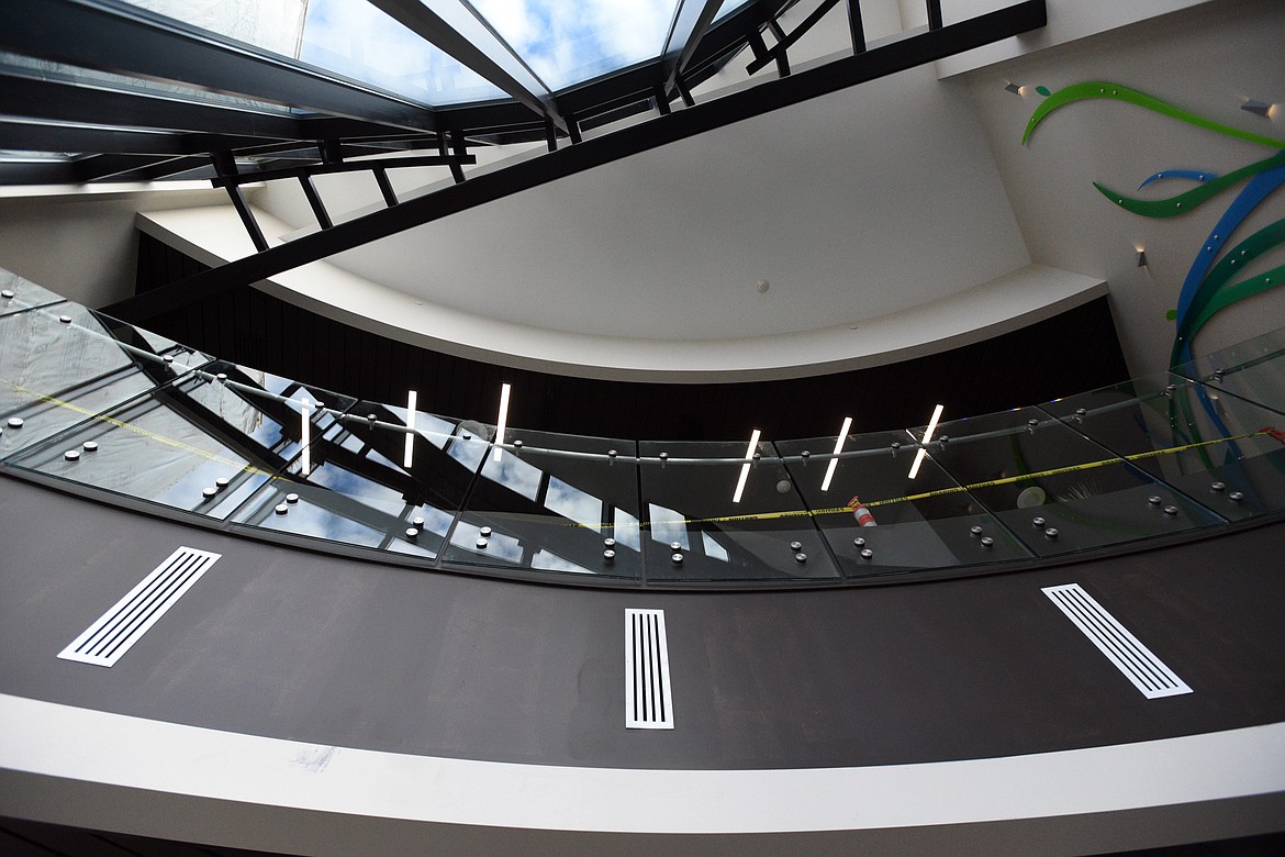 Looking up from a first-floor waiting area during a tour of the Kalispell Regional Medical Center Digestive Health Institute on Wednesday, Oct. 10. (Casey Kreider/Daily Inter Lake)
