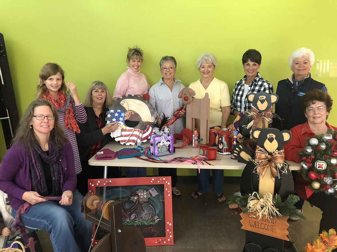 Courtesy photo
Members and vendors for the upcoming 3Cs Craft Fair and Bake Sale take a moment to show off a few items that will be available on Oct. 20. Pictured from left: Jennefer Marker, Aderyn Marker, Kathleen Foster, Suzi Wong, Linda Pedersen, Judy Gardner, Sherry Beno, Barbara Newland and Marjorie Smith Peak.