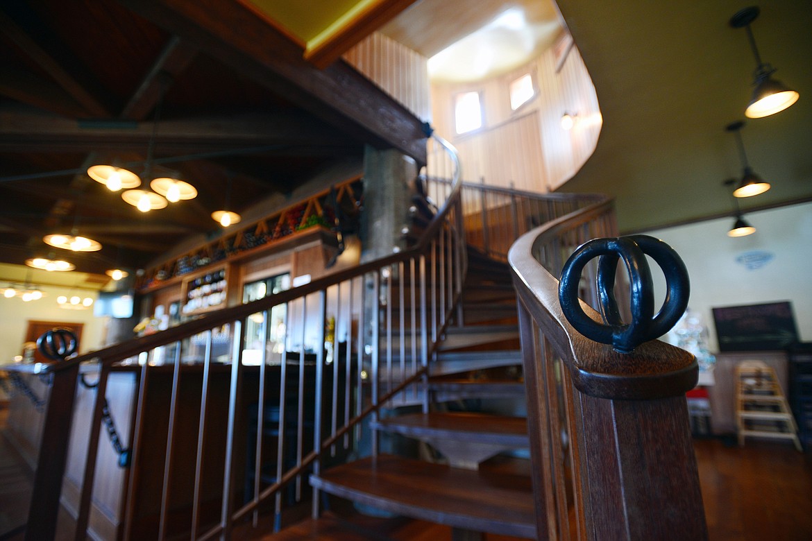 Custom iron and wood work is highlighted throughout the restaurant at Abayance Bay Marina. (Casey Kreider/Daily Inter Lake)