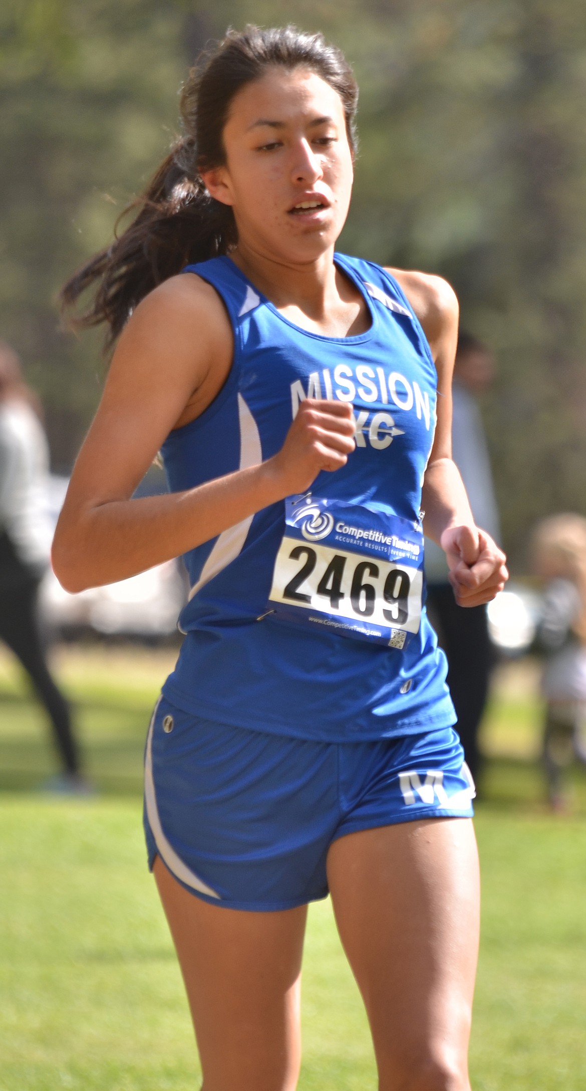 Karolyna Buck of Mission earned seventh place among Class B teams at the Western Divisional cross country meet held last Thursday at Thompson Falls. (Erin Jusseaume/Clark Fork Valley Press)