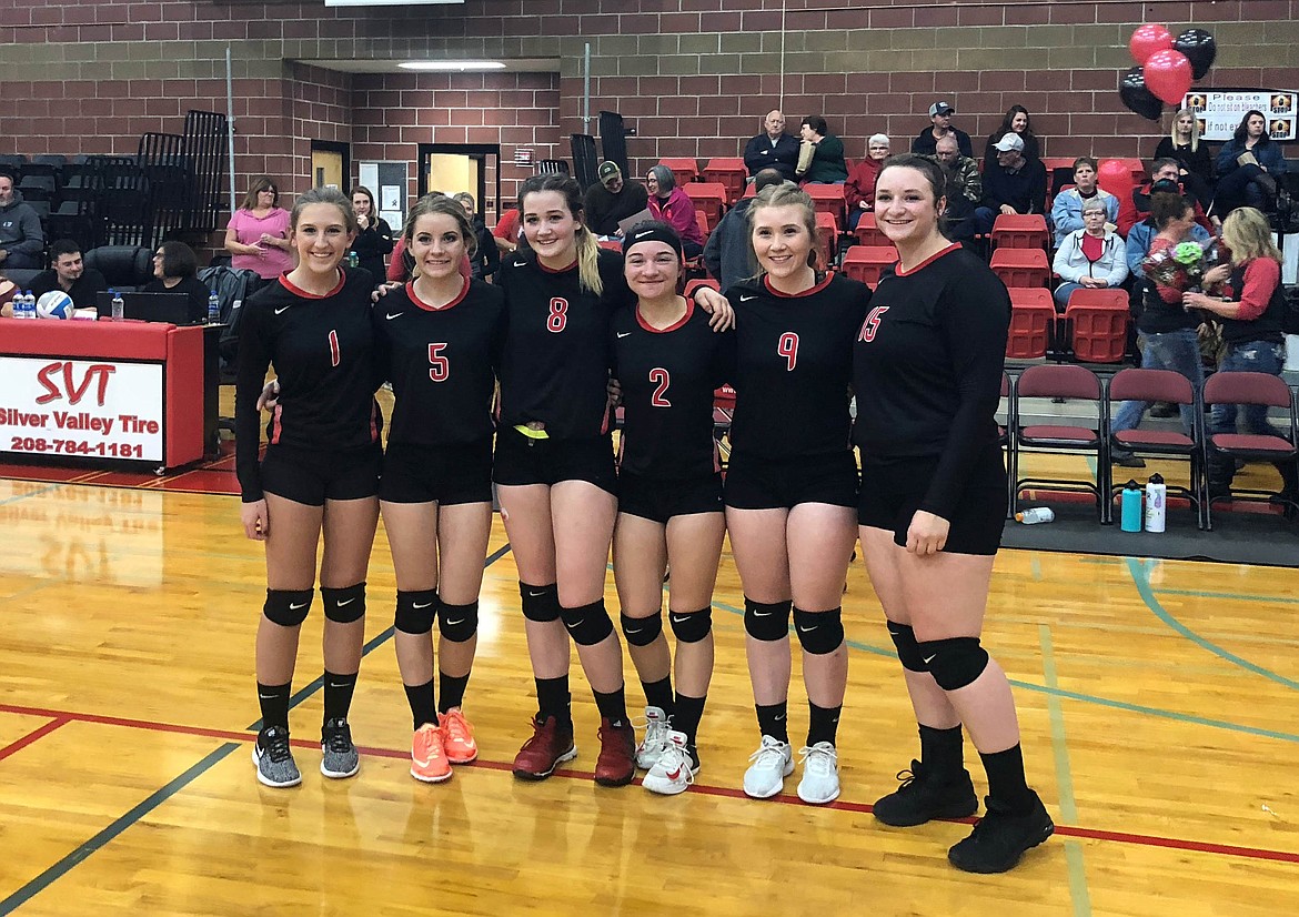 Photos by Josh McDonald
The Wallace senior volleyball players, from left: Catie Sheppard, Hayley Oertli, Kynlie Frey, Hannah Garitone, Cassie Heiden, and Maggie Howard.