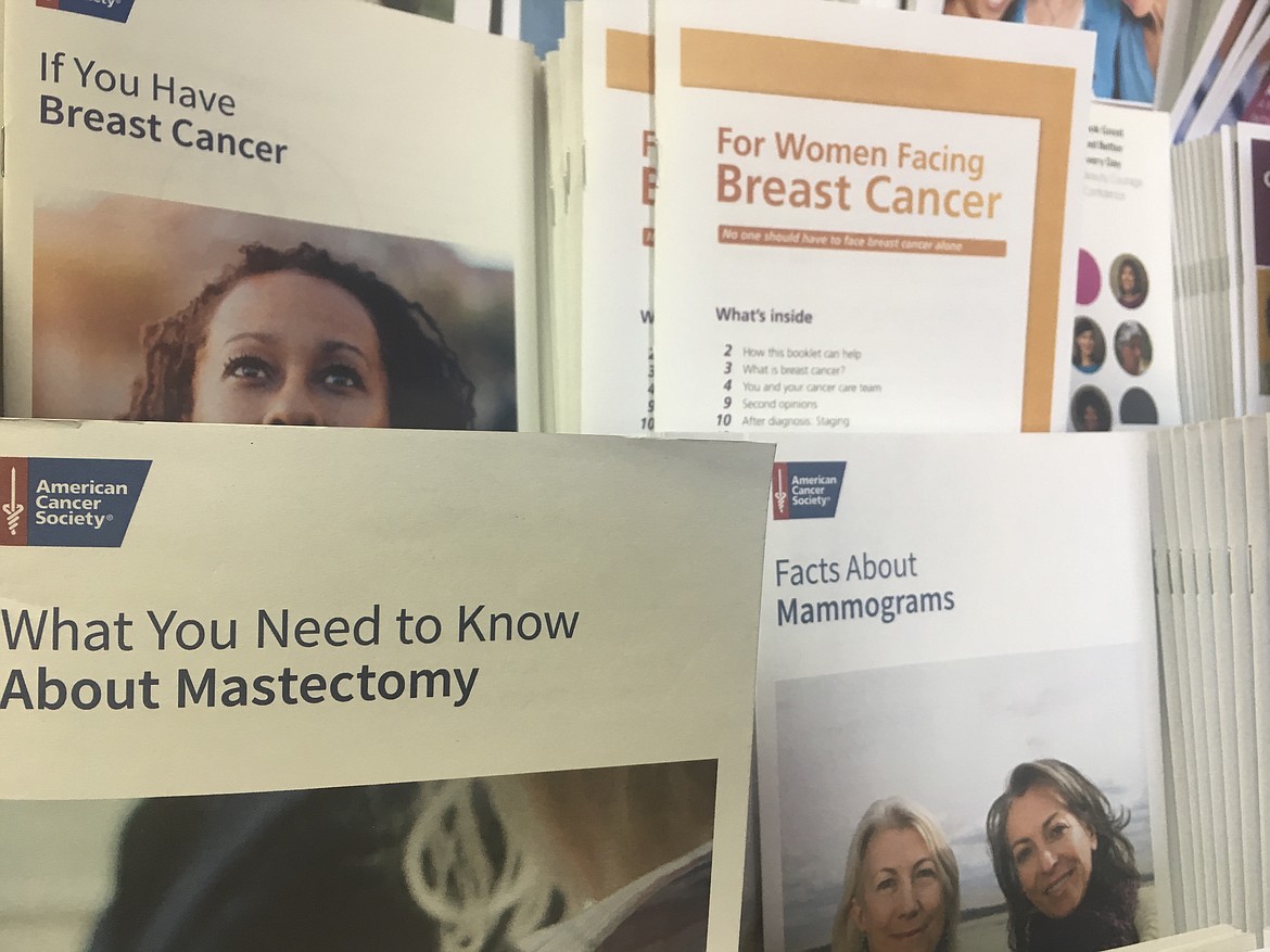 Various pamphlets, with a selection on breast cancer, are available on the third floor of Providence St. Joseph Medical Center in Polson.