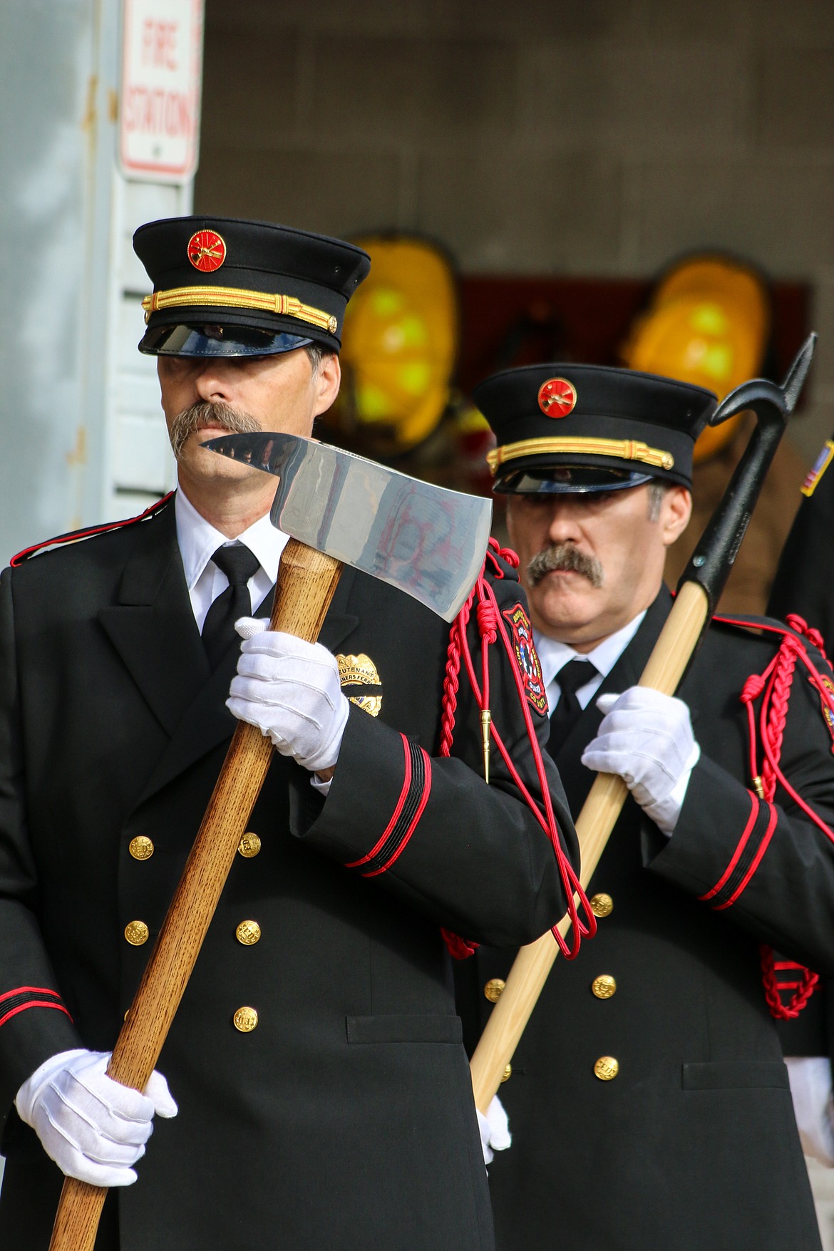 Photo by MANDI BATEMAN
Boundary County Fire Chief&#146;s Association (BCFCA) Honor Guard&#146;s Alan Hamilton and Ken Baker.