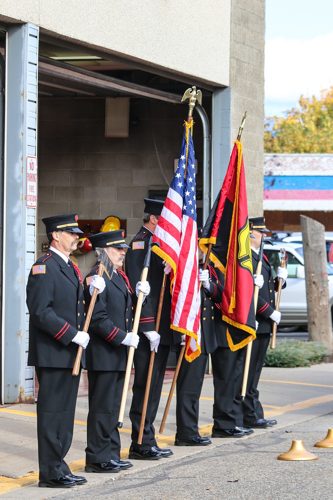 Photo by MANDI BATEMAN
Presenting the colors during the fallen firefighter memorial.