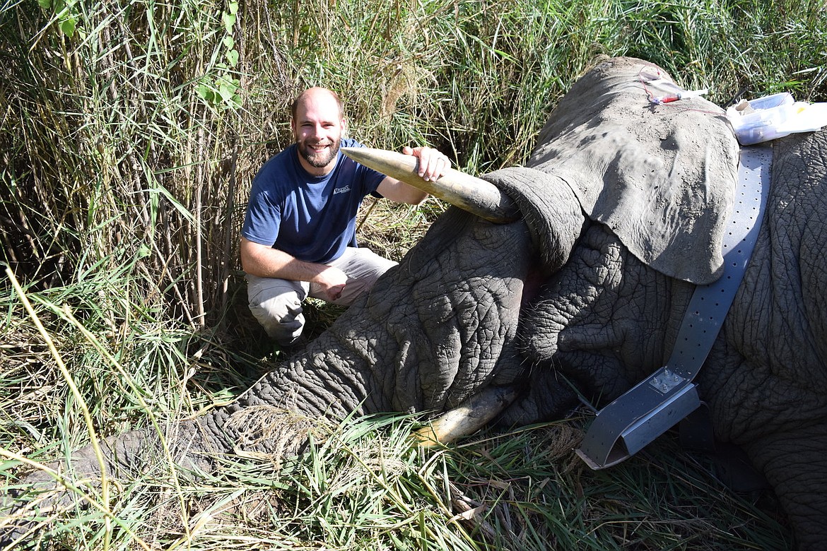 University of Idaho Department of Fish and Wildlife Services Professor Ryan Long&#146;s work takes him to Africa, where he studies elephants, buffalo and antelope. He spoke to seventh-grade students Tuesday at Woodland Middle School in Coeur d&#146;Alene.

Courtesy photo