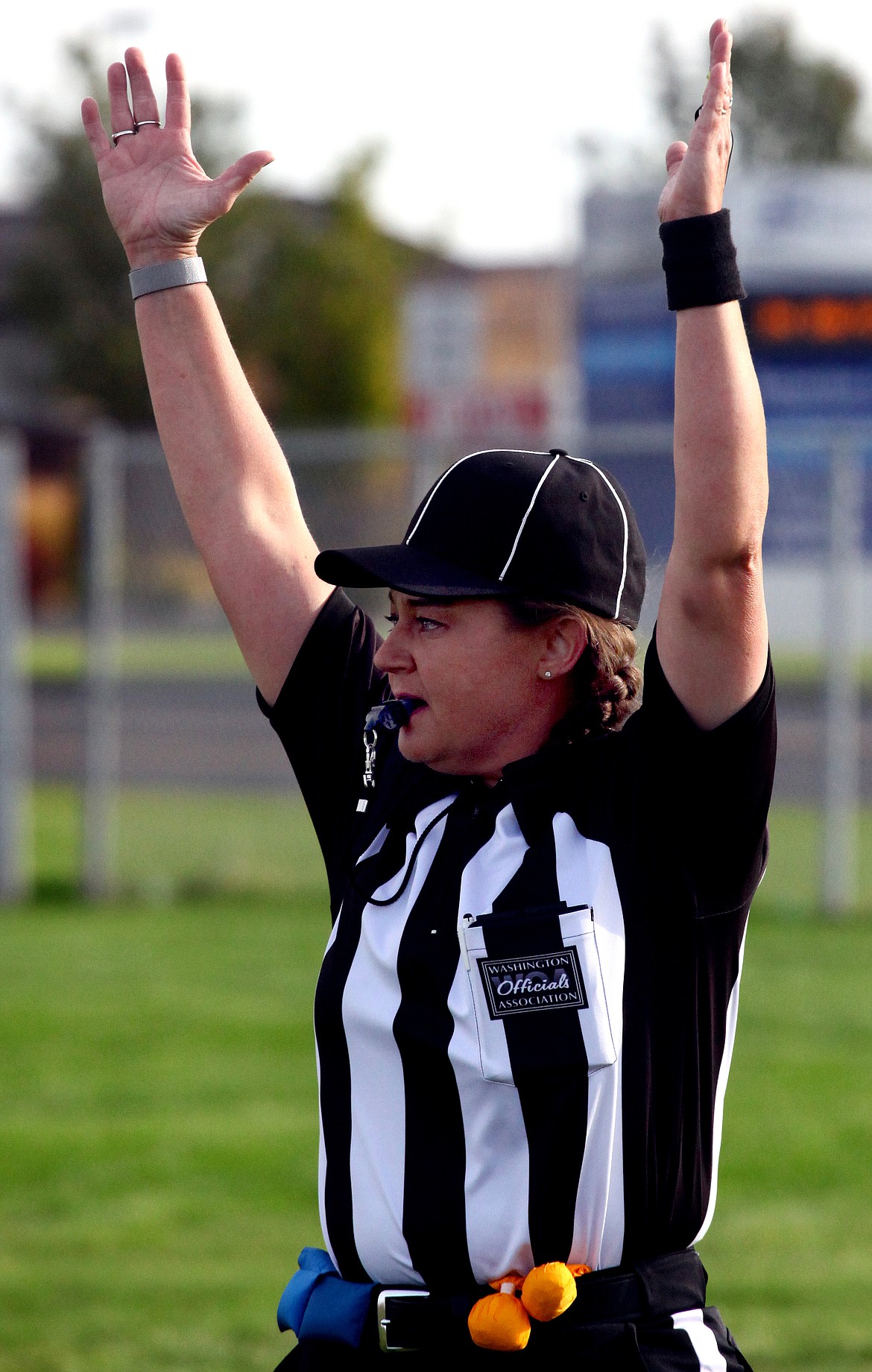 Rodney Harwood/The Sun Tribune - Amanda Voss is a first-year football referee working around the Columbia Basin.