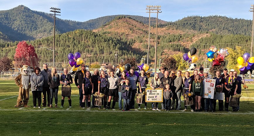 Courtesy photo
Kellogg&#146;s senior soccer players and their families celebrate during a senior night ceremony on Thursday. The Wildcats hosted Priest River in their final regular-season contest, with the Spartans winning 3-0.