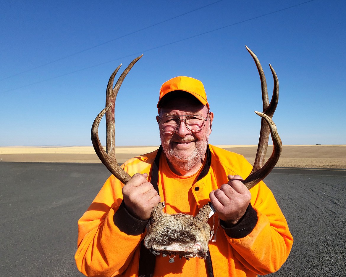 Rudy Lopez photo
Dennis Clay with the antlers of the 3-by-3-point mule deer he harvested on Sunday, Oct. 14.