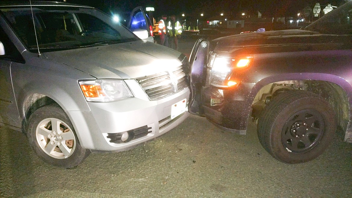 (Courtesy Photo)
Anne Solt hit Boundary County Sheriff Deputy Brandon Cobler&#146;s patrol vehicle head on.