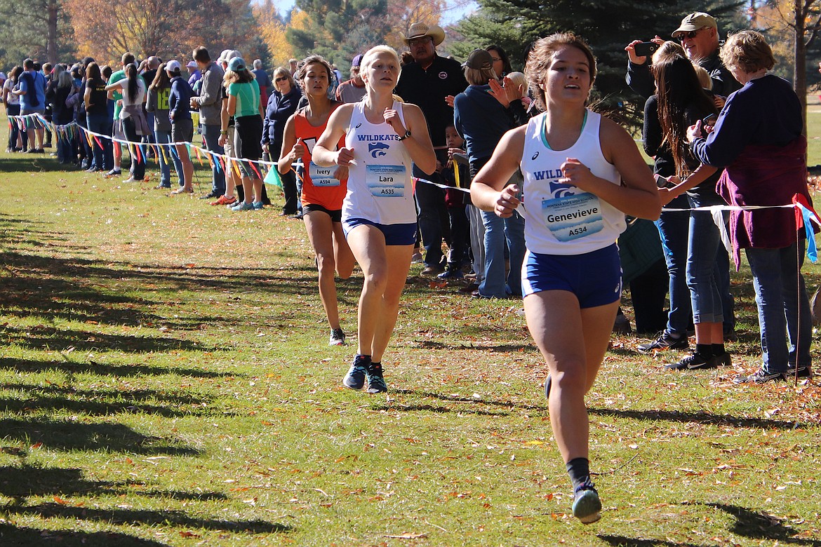 Genevieve Delorme and Lara Erickson made their way  across the course Saturday. (photo provided)