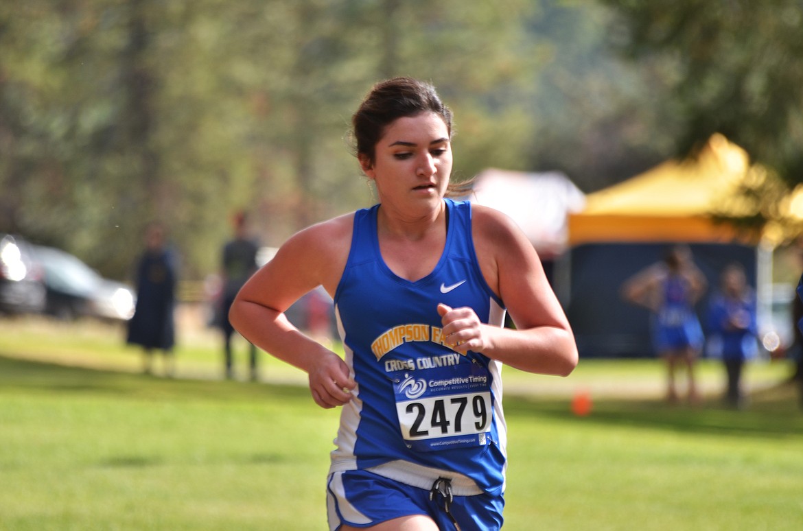 Rachel Rebeiro of Thompson Falls earned all-conference honors by placing 10th place at the Western B/C Divisonal cross country meet at the River&#146;s Edge Golf Course. She came in 44th at the state meet. (Erin Jusseaume/Clark Fork Valley Press)