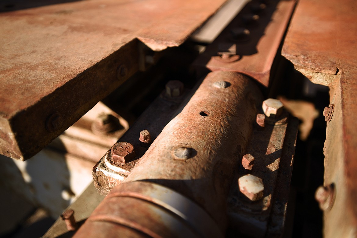 Detail of a 3,384 pound Greenlee, circa 1910, Variety Woodworker machine. Williams purchased it from a cabinetmaker in Chester who had deposited it at his brother-in-law&#146;s farm nearly 40 years ago. It was previously owned by the Anaconda Company in Great Falls.
(Brenda Ahearn/Daily Inter Lake)