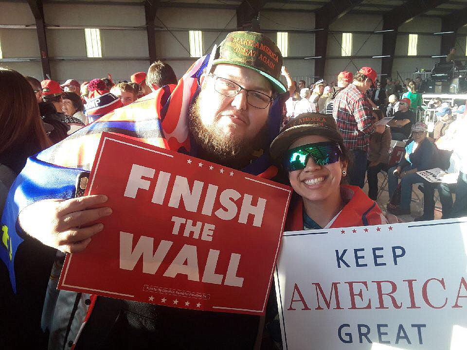 Friends Shawn Bright and Sarah McKevitt from Sanders County joined other friends at the rally in Missoula. (Photo provided)