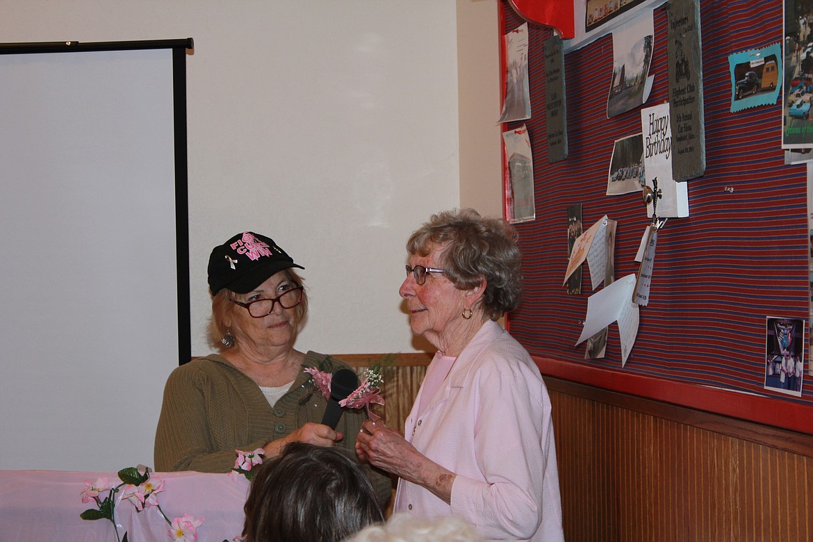 Virginia Sanborn received an award recognizing all of her hard work and contribution to the group.