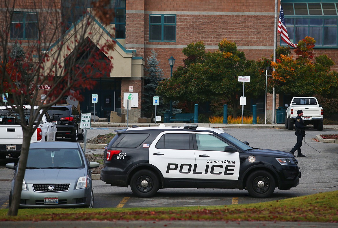Law enforcement responded to Lake City High School Tuesday morning to investigate a phone call regarding a threat in the parking lot. No weapons were found and no actual threat was identified. (LOREN BENOIT/Press)
