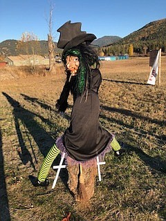 A wicked witch took home top honors, made by Emily and Janet Park, for the St. Regis Scarecrow Contest held on Oct. 27. (Photo courtesy of Barbara Gillott)