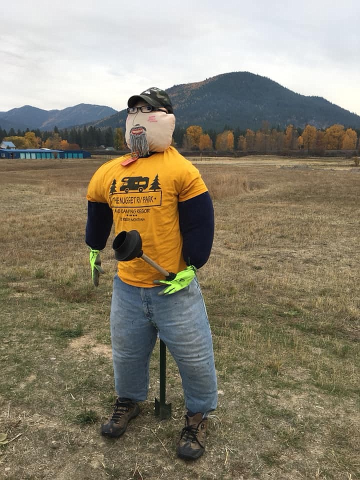 The Gold Nugget RV Park by Mark and Leslie Leenhouts won third place in the St. Regis annual Scarecrow contest. Which included this male (aka Mark) scare crow and his companion, Leslie.(Photo courtesy of Mark and Leslie Lennouts)