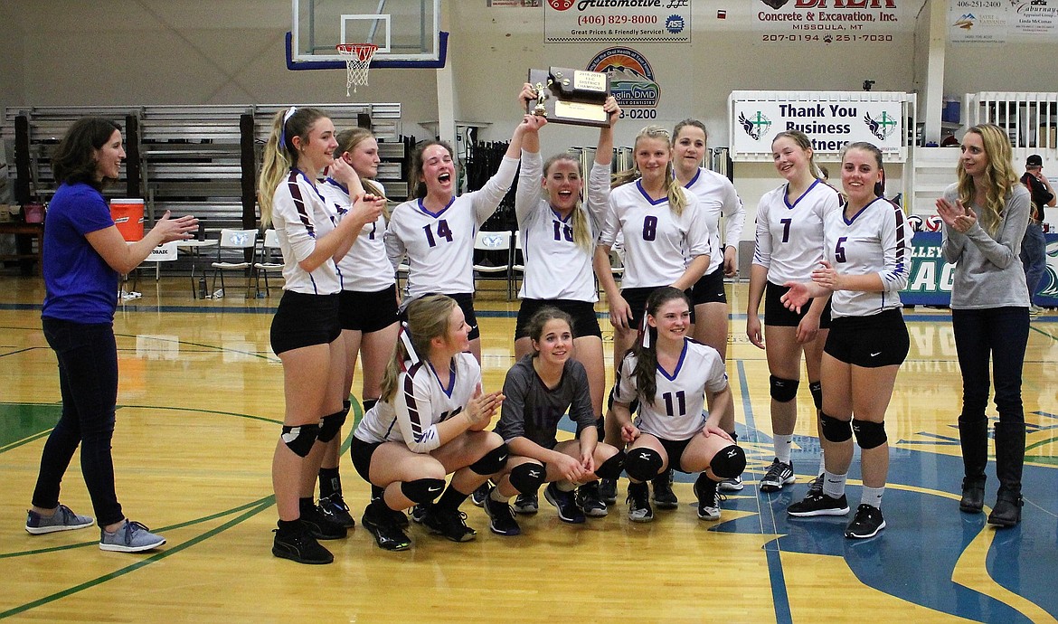 The Clark Fork Lady Mountain Cats won the Western 13C District Tournament. It was held Oct. 26 and 27 at Valley Christian in Missoula. It was the first time the Alberton-Superior co-op has won first place at district.