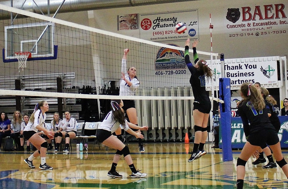 The Lady Mountain Cats flew by the Valley Christian Eagles during their second match at District 13C Tournament in Missoula for a spot at the championship match against Seeley-Swan.