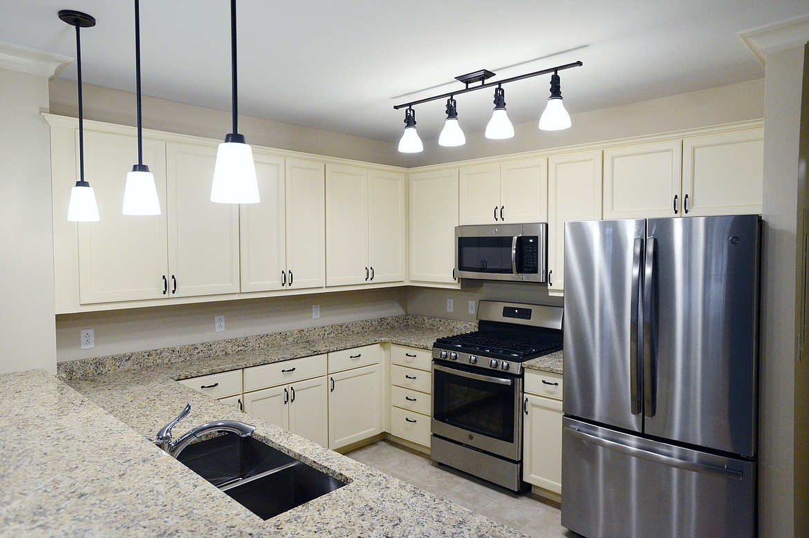 A kitchen inside one of the residences at the new retirement community, The Villas at Buffalo Hill in Kalispell. (Casey Kreider/Daily Inter Lake)