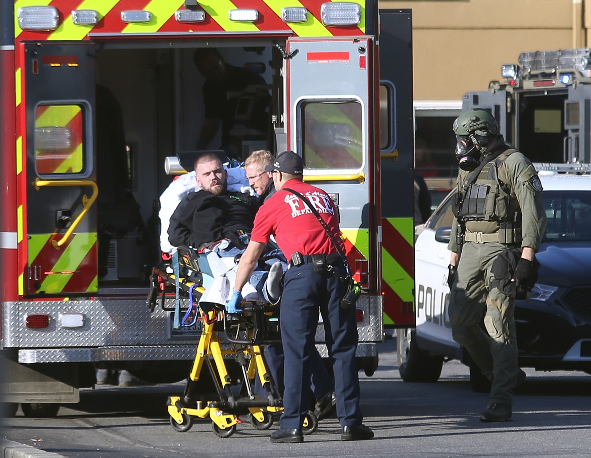 Ryan Hayes, 32, was taken into custody by police after barricading himself in a room on the top floor of the Ramada Inn in Coeur d&#146;Alene on Thursday. Police sent a K9 in and Hayes received a dog bite wound. (LOREN BENOIT/Press)