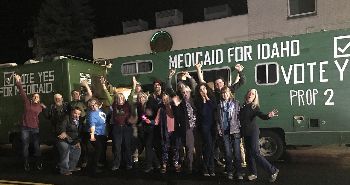 Reclaim Idaho workers in Sandpoint celebrate passage of the Medicaid expansion initiative in 2018 in Sandpoint. A lawsuit over the state's new initiative requirements will be heard by the Idaho Supreme Court. (Courtesy photo)