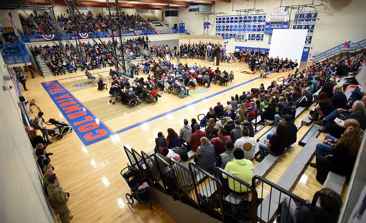 Veterans, students, family and community members turned out in force for the Veterans Day Assembly at Columbia Falls High School on Friday, November 9.(Brenda Ahearn/Daily Inter Lake)