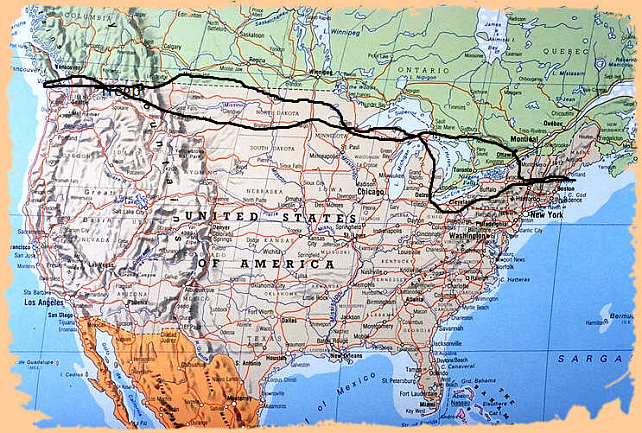 (Courtesy Photo)
The route of Bernice Ende&#146;s 8000 mile, 2 1/2 year International Ride.